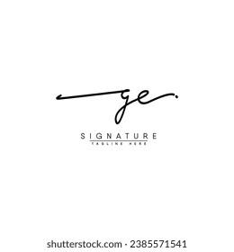 GE Simple Signature Logo - Handwritten Vector Template for G and E Logo