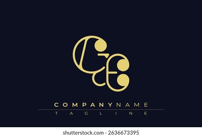 GE Typography Logo Design. Stylish monogram design depiction featuring the letters G and E combined in an artistic signature style, delivering a unique and creative visual representation.