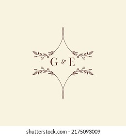 GE wedding initial logo letters in high quality professional design that will print well across any print media