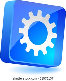 Gear 3d icon. Vector illustration.
