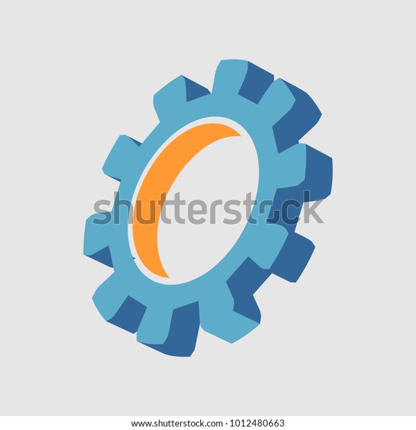 Gear 3d Symbol Minimal Abstract Logo Stock Vector (Royalty Free) 1012480663