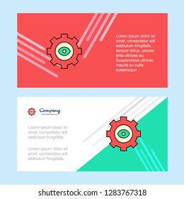 Gear abstract corporate business banner template, horizontal advertising business banner.