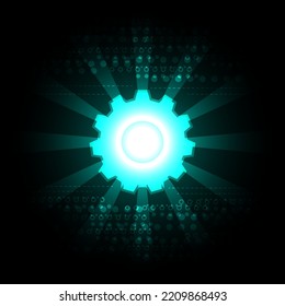 Gear abstract digital background with technology circuit board texture.illustration futuristic. Communication and engineering concept. EP.1.hi-tech communication concept innovation vector illustration