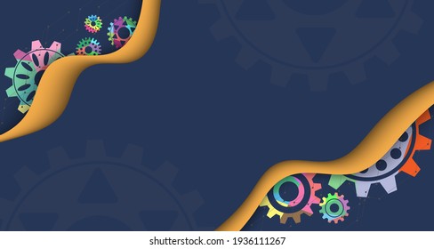 gear abstract technology background with geometric colorful . EP.4.Used to decorate on message boards, advertising boards, publications and other works