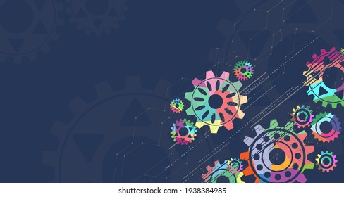 gear abstract technology background with geometric colorful . EP.5.Used to decorate on message boards, advertising boards, publications and other works