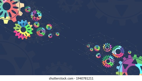 gear abstract technology background with geometric colorful . EP.6.Used to decorate on message boards, advertising boards, publications and other works