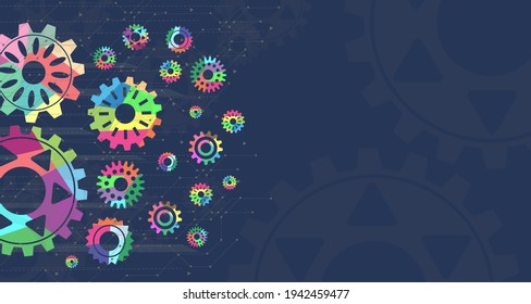 gear abstract technology background with geometric colorful . EP.7.Used to decorate on message boards, advertising boards, publications and other works