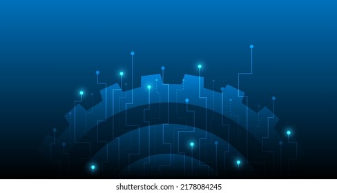 Gear Abstract technology background geometric communication concept futuristic digital innovation EP.1.hi-tech communication concept innovation vector illustration background 