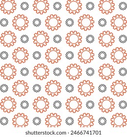 Diseño de Ilustración vectorial de patrón repetitivo multicolor de moda accionable engranaje