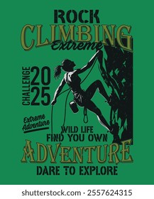 Gear up for adventure with our bold and dynamic Mountain Rock Climbing Adventure T-shirt! Designed for climbers, explorers, and outdoor enthusiasts, this graphic tee encapsulates the thrill of conquer