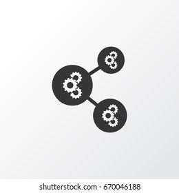 Gear Algorithm Icon Symbol. Premium Quality Isolated Algorithm Illustration Element In Trendy Style.