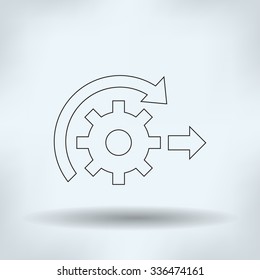 gear with arows vector icon 10 eps