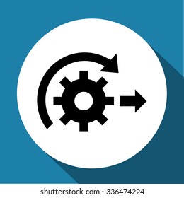 gear with arows vector icon 10 eps