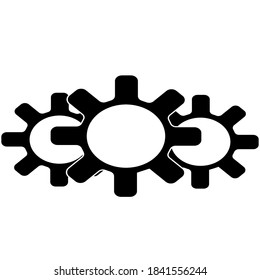 Gear with arrow - black icon vector design concept.
