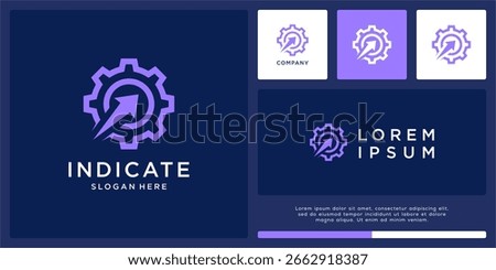 Gear arrow logo design for indicate symbol