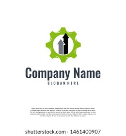 Gear Up Arrow logo designs concept vector