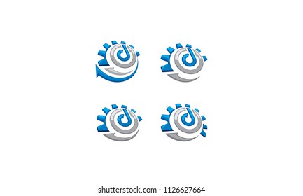 gear arrow up logo icon vector