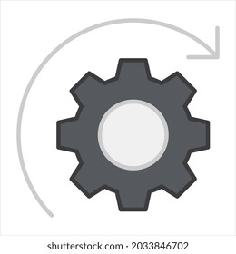 Gear with arrow showing concept of setting