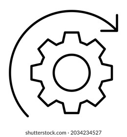 Gear with arrow showing concept of setting