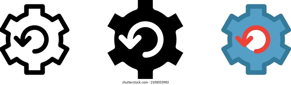 Zahnräder und Pfeil als Symbol für das Prozesssymbol	
 , Vektorgrafik