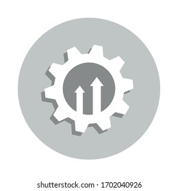 gear, arrow up, system update badge icon. Simple glyph, flat vector of Business icons for ui and ux, website or mobile application