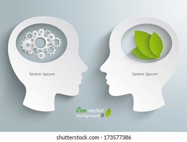 Gear and arrows on the grey background. Eps 10 vector file.