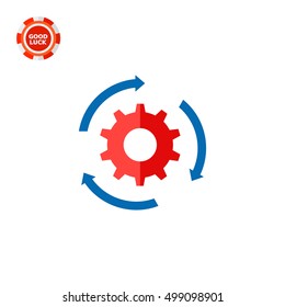 Gear And Arrows As Workflow Concept Icon 