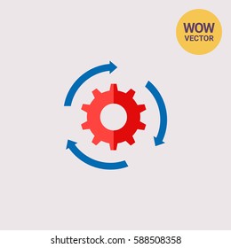 Gear And Arrows As Workflow Concept Icon 