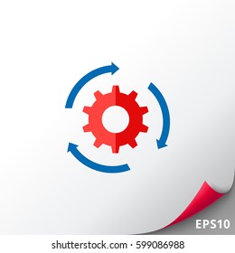 Gear and Arrows as Workflow Concept Icon 