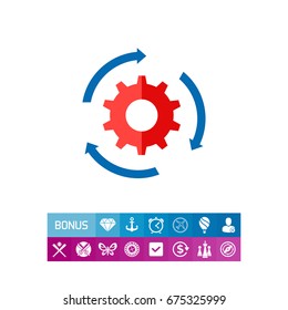 Gear and Arrows as Workflow Concept Icon 