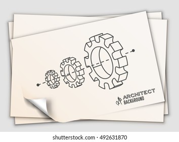Gear art icon. Gear classic background. Gear illustration concept. 