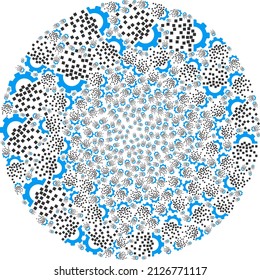 Gear assembling symbols are organized into circle collection. Gear assembling icon bubble mosaic. Abstract round cluster mosaic is done with gear assembling symbols.