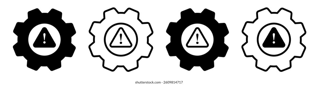 Gear attention icon. Crisis management. Technical problem