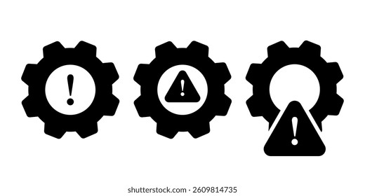 Gear attention icon. Crisis management. Technical problem