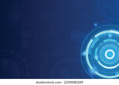 Gear background with base number style. Technology background with light redial with blank space for design. Futuristic science and modern concept.