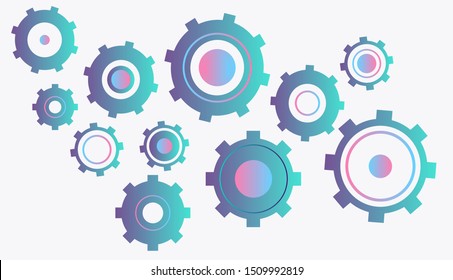 Gear background of different colors