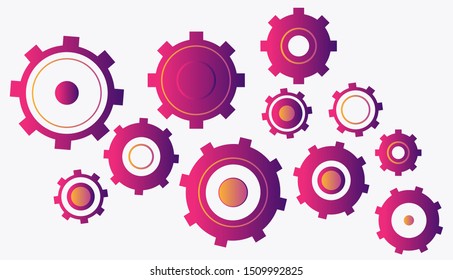 Gear background of different colors