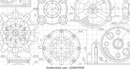 Gear background.Engineering education.Technical banner.Vector illustration .