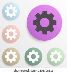 Farbset für Zahnradabzeichen. Einfache Glyphe, flache Vektorgrafik von Web-Icons für i und ux, Website oder mobile Anwendung