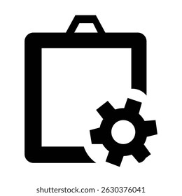 Gear Badge Icon – Settings Award Symbol in Black on White Background