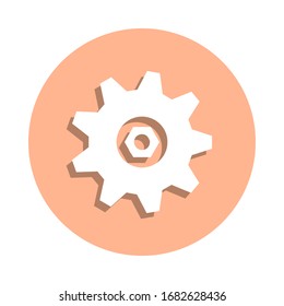 Gear badge icon. Simple glyph, flat vector of engineering icons for ui and ux, website or mobile application