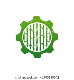 Gear Bamboo logo vector template, Creative Bamboo logo design concepts
