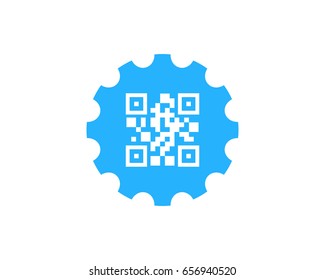 Gear Barcode Icon Logo Design Element