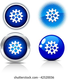   Gear beautiful buttons. Vector illustration.
