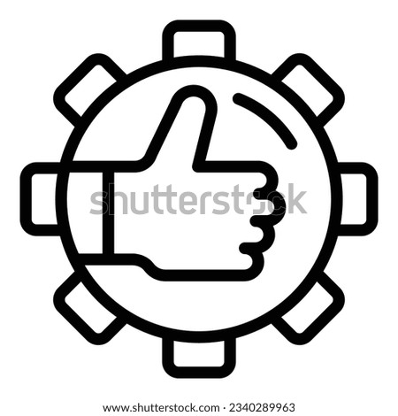 Gear benchmark icon outline vector. Leader standard. Cost time