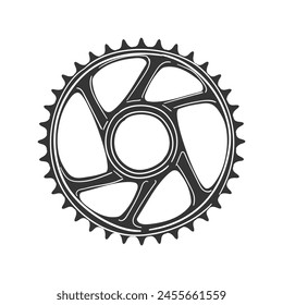 Gear Bike Icon Silhouette Illustration. Cycling Vector Graphic Pictogram Symbol Clip Art. Doodle Sketch Black Sign.