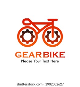 Gear bike logo template illustration