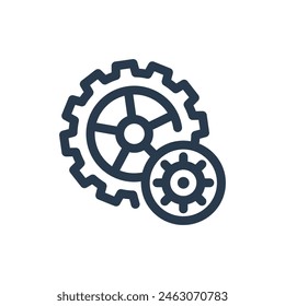 Ilustración del icono del Vector del rendimiento del engranaje para la carrera de la bicicleta