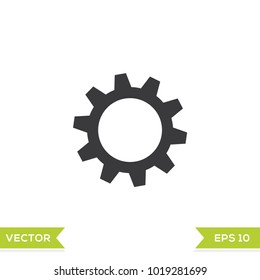 gear black web icon flat on white background vector template illustration 