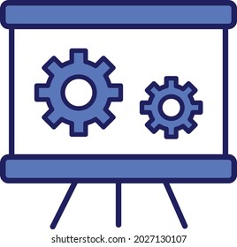 Gear Blue Filled Vector Icon Design